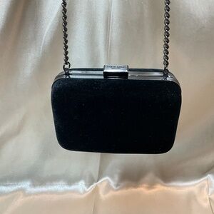 Giorgio Armani black velvet evening bag 10-H7b